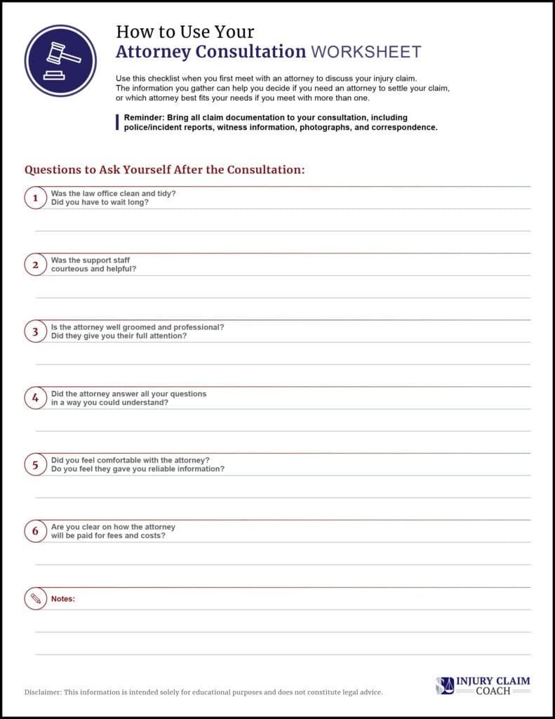 How to use your attorney consultation worksheet