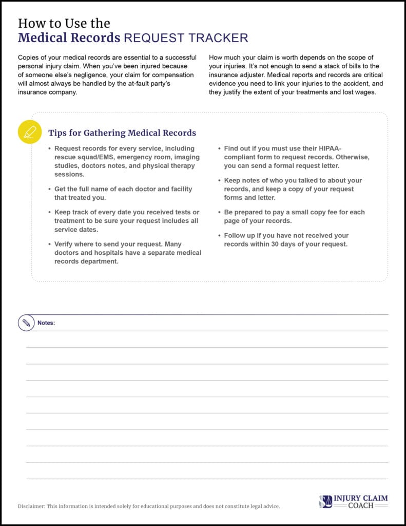 How to use the medical records request tracker